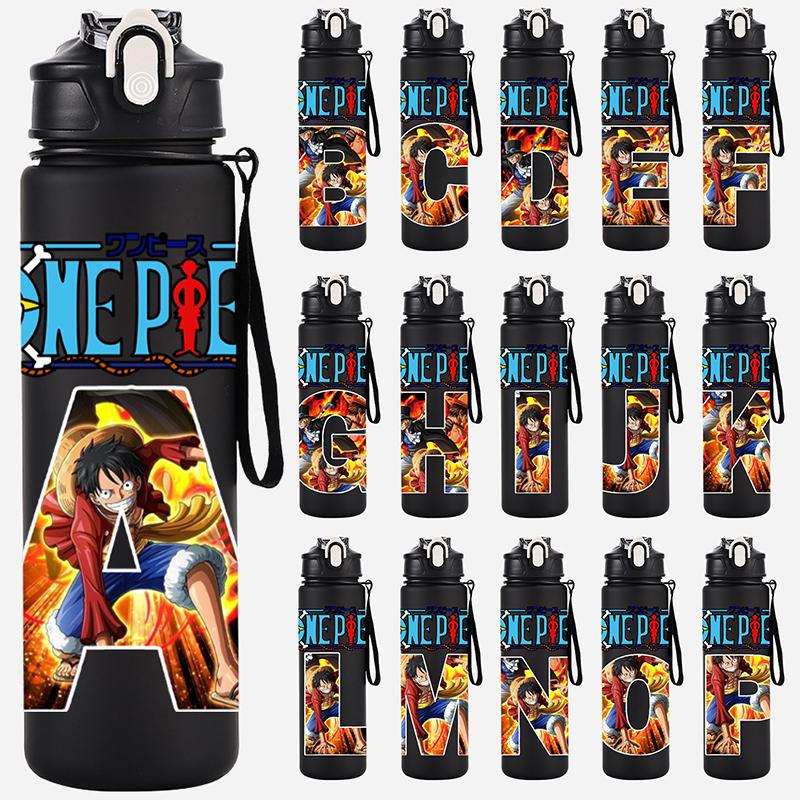 Anime A-Z English Letter Printed Large Capacity Water Cup Demon Hunters Outdoor Portable Drinking Bottle for Boy Girl Gift