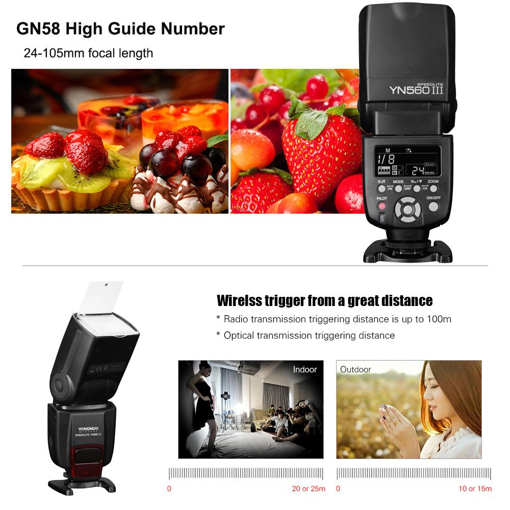 YONGNUO YN560 III Universal 2,4G Wireless Speedlite Blitz Auf-kamera Speedlight GN58 Hohe Geschwindigkeit