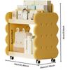 2 Tier Bookshelf with Wheels Cheese Biscuit Bookcase Storage Rack for Kids Rooms Bedroom Super Load-bearing Height Adjustable