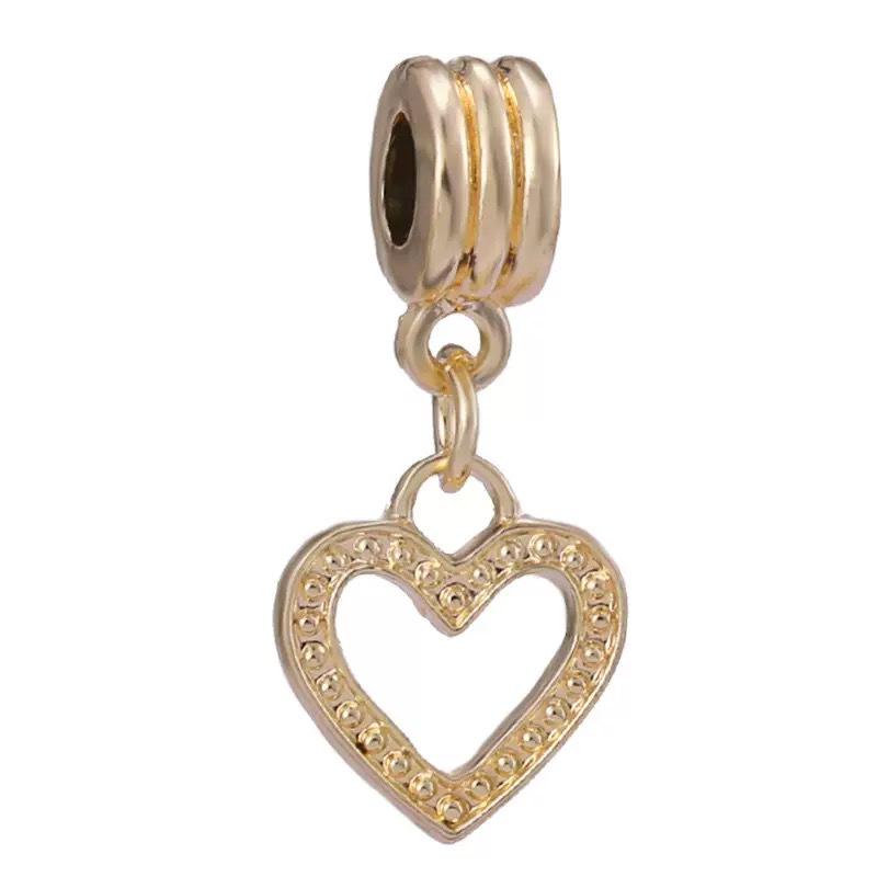 Pandora 2025 Bracciale in Lega con Perline Cuore Quadrifoglio Corona Gioielli Fai da Te