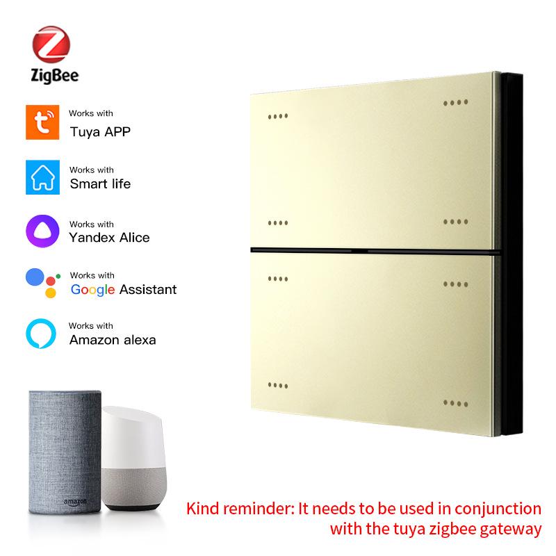 Graffiti APP Zigbee Smart 8-Key Switch with Google Voice Control for Smart Home