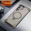 Luxury 120 Degree Rotating Stand PU Leather Phone Case for Samsung S24 S23 Ultra Wireless Magnetic Charging Shockproof Cover