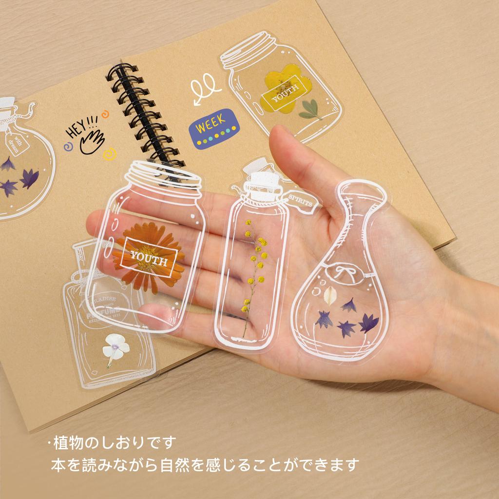 30pcs Transparent Dried Flower Bookmarks Diy Bookmark For Students Wishing Bottle Stickers Flower Page Clips Kids Gift Bookmark