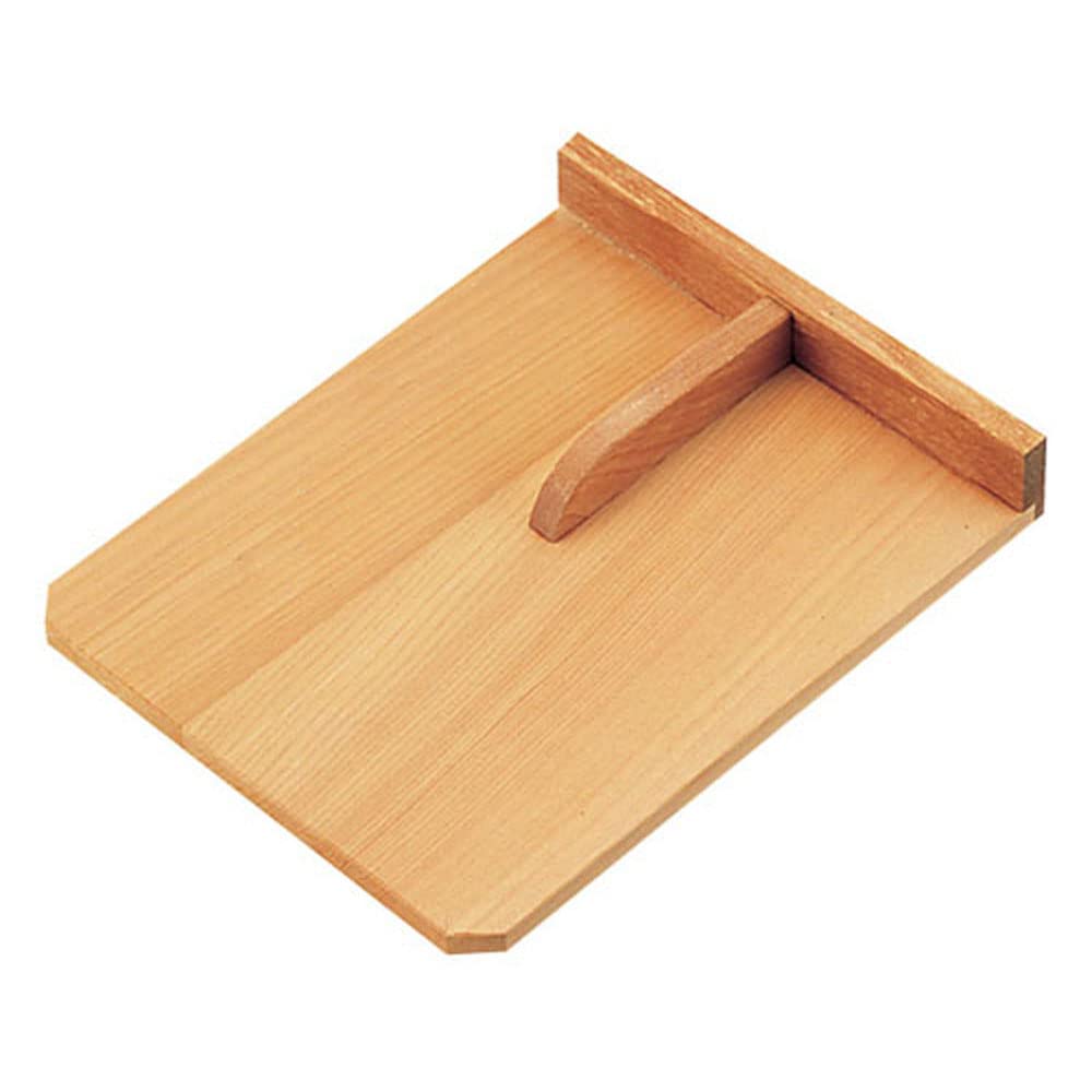Endo Shoji TKG Cutting Board with Made of Sawara for Cutting Udon and Soba 245mm W X 200mm D X 35mm Weight Made In AKM17003 Handle, Wood, Noodles,