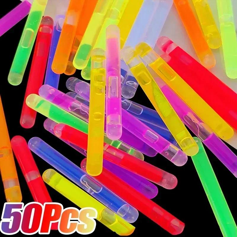 50/10Pcs Glowing Sticks Bright Colorful Light Chemical Fluorescence Sticks for Wedding Decoration Night Fishing Float Rod Lights 10pcs