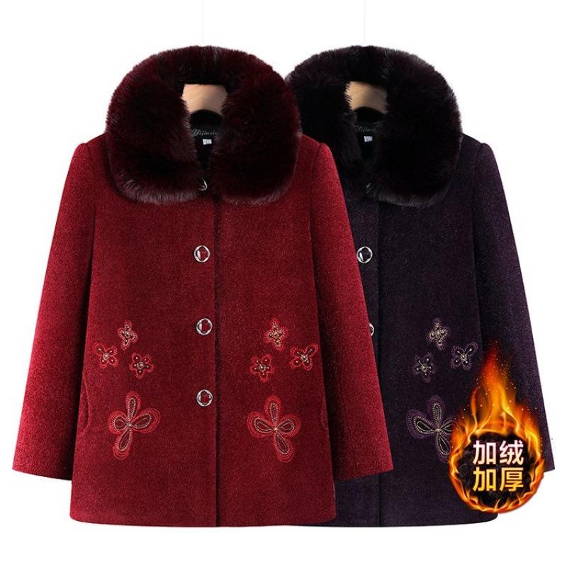 Winter Coat New Women's Fleece Thickened Woolen Coat Imitation Mink Fur Collar Clothes