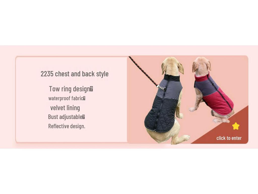 Thickened Cotton Snap Button Jacket for Dogs - Autumn/Winter Pet Apparel
