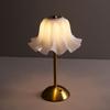 Modern Minimalist Flower Shape Table Lamp USB Rechargeable 3 Color Dimmable LED Night Light for Bedroom Bedside Home Decor