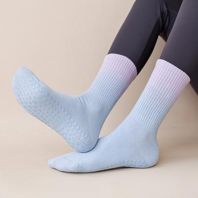 Gradient Yoga Socks Women Professional Silicone Non-slip Pilates Socks Indoor Workout Gym Fitness Cotton Dance Sports Socks Sox