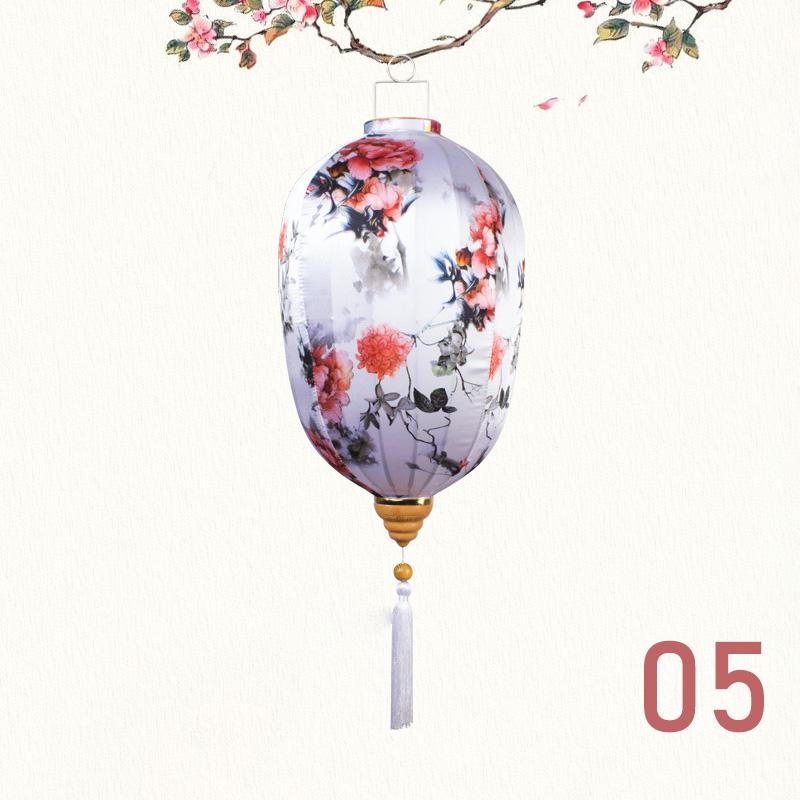 14 Inch Retro Silk Lantern Palace Lantern Chinese Antique Style Festival New Year Decor Vietnam Mid-autumn Waterproof Lantern