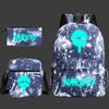 Large Capacity Schoolbag with Shoulder Strap; Student Three-piece Pencil Case Set