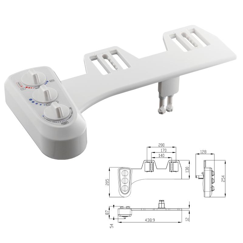 Nozzle Self-cleaning Plastic Spray Hot and Cold Water Bidet Sprayer Mechanical,bidet Spray, Portable Bidet (as the picture,ABS)