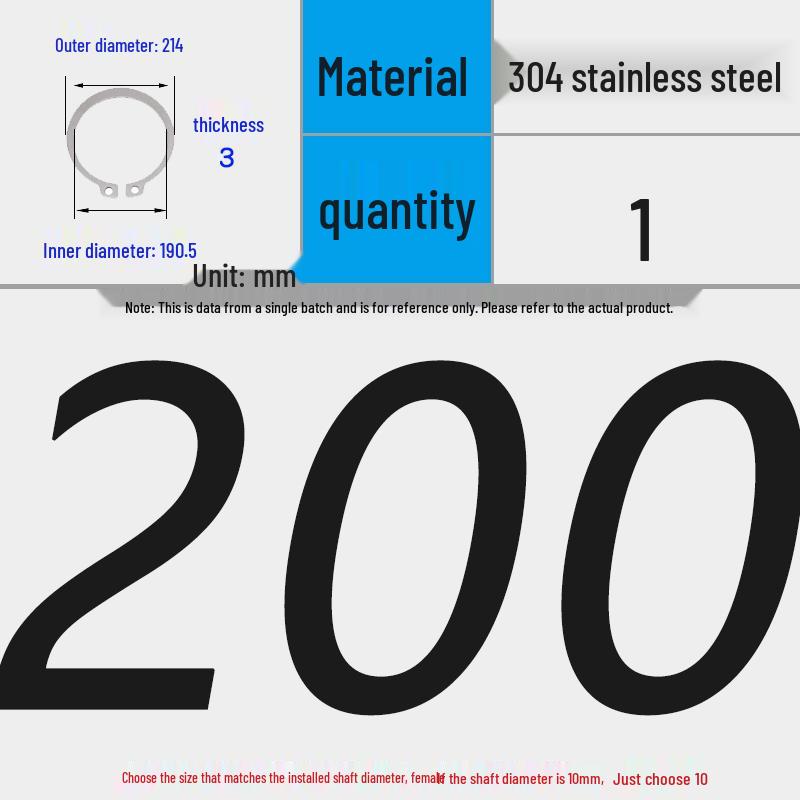 304 Stainless Steel Snap Ring for 3-200 Bearing