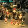 Christmas Led String Lights With Mini Santa Snowman Reindeer In Transparent Bulbs For Xmas Home Holiday Decor