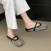2025 Autumn Women Flat Shoes Fashion Round Toe Slip On Mules Shoes Soft Flat Heel Outdoor Casual Dress Sandal Shoes Mujer