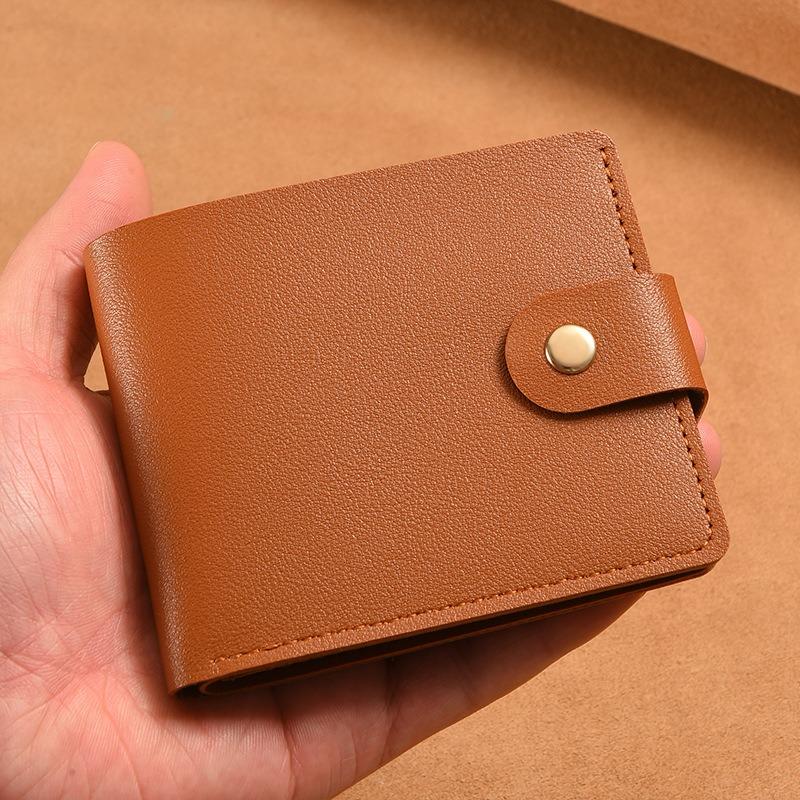 Wallet Women's Short Multifunctional Simple Thin Buckle Folding Wallet Men's Mini Small Change Bag Silver Bag Ticket Clip