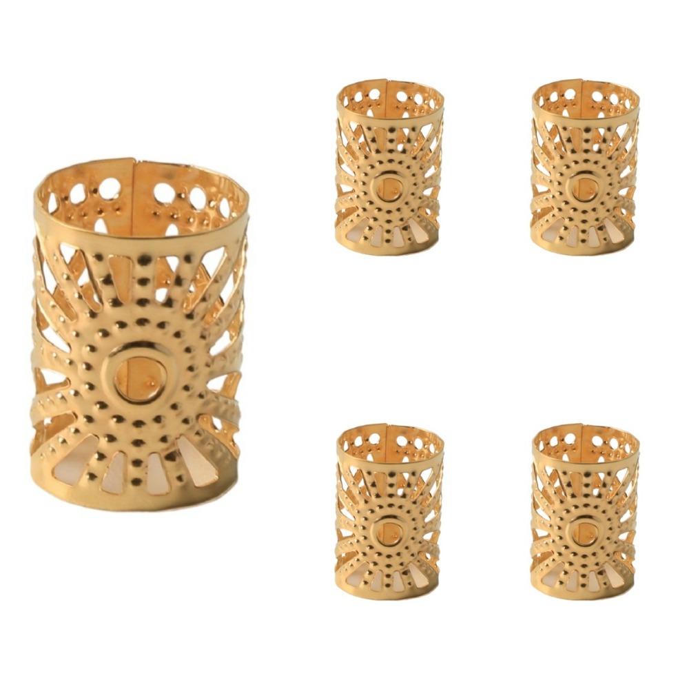 

5pcs Metal Cuff Clips Dreadlocks Beads Dread Locks Hair Braid Tubes Hollow Out Hair Ring for Braids 5Pcs золотой