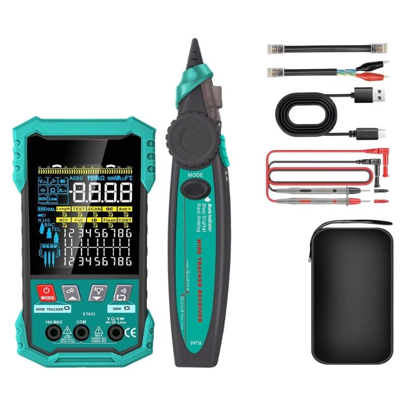 Digital Multimeter And POE Voltage Test Tool Networks Cable Tester For Electricians With High Precisions Plastic Design