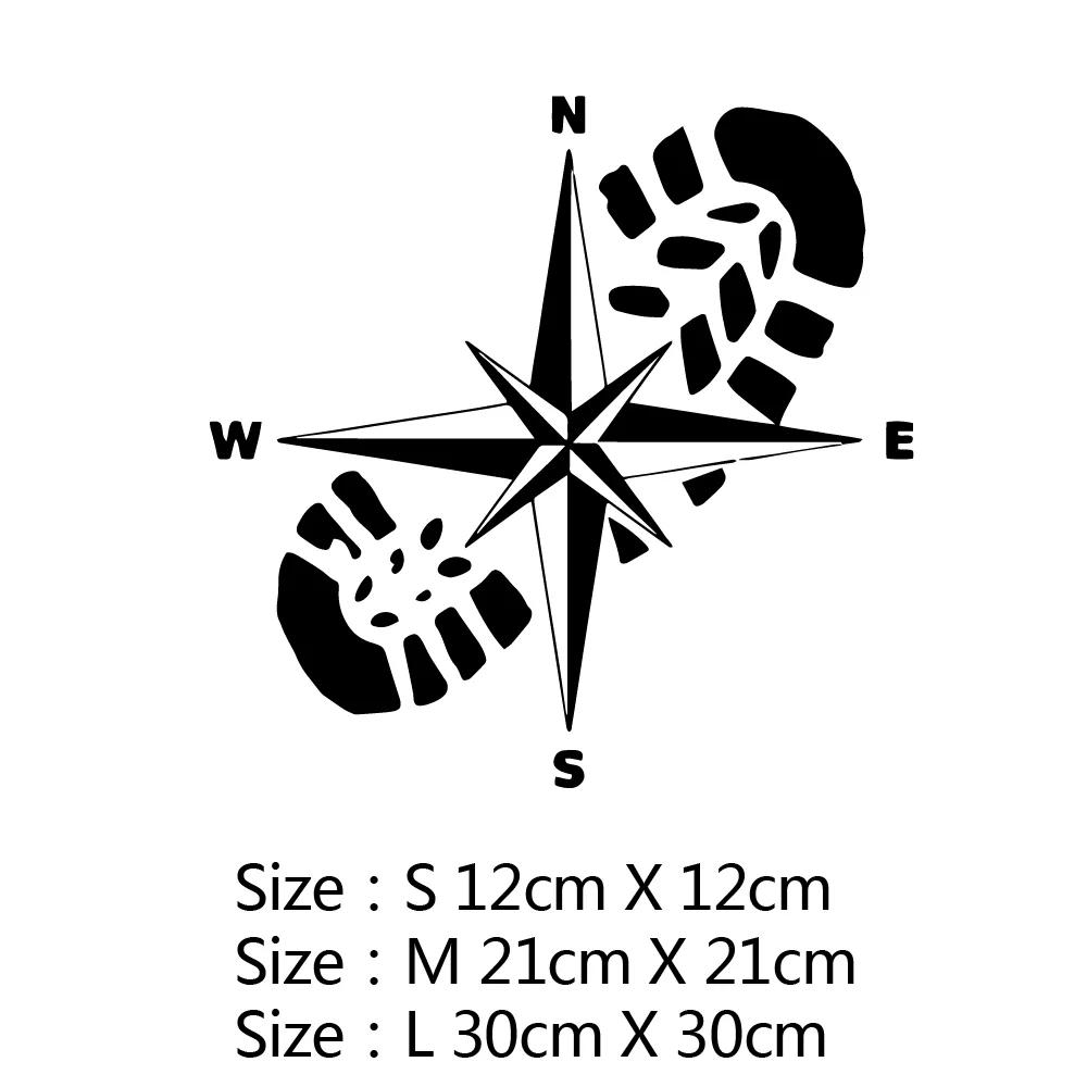 Car Sticker Creativity 10 Styles Adventure Sports Compass Decals Car Bumper Body Rear Window Glass Decorative Decals