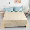 100% Cotton Country Floral Flat Sheet 3 Pieces Tulip Bed Sheet Set Soft Botanical Flower Blossoms Bed Cover with 2 Pillow Cases