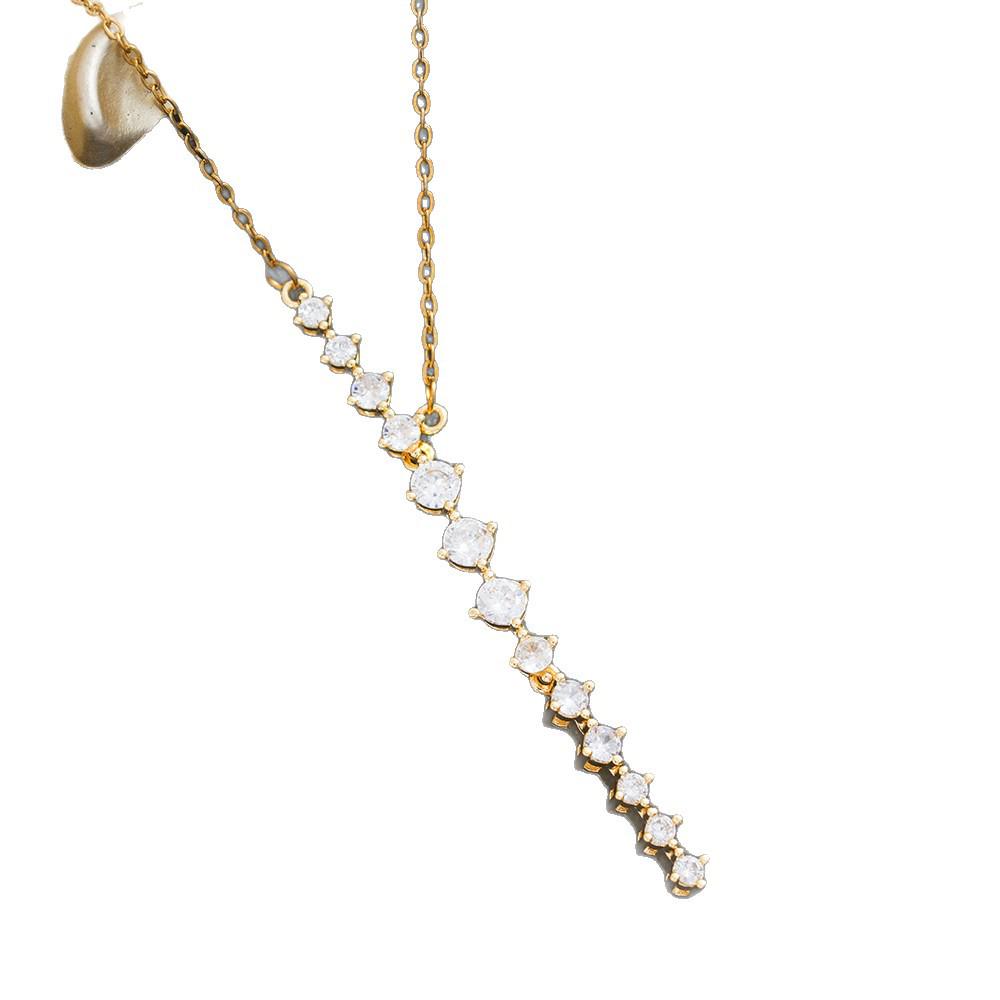 Starlit Zirconia Necklace: Elegant High-End Clavicle Chain for Women