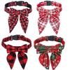 Christmas Cat Collar Adjustable Dogs Collar with Bowtie Kitten Necktie Collar Cats Festival Costume Pet Party Accessory