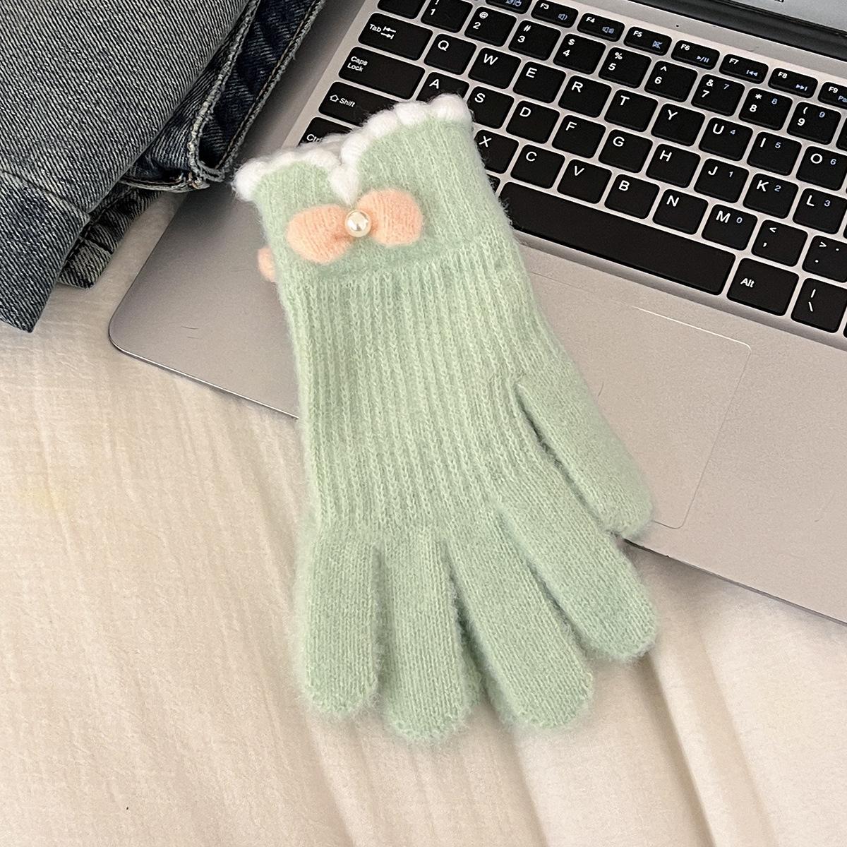 

Winter Plus Velvet To Keep Warm and Cold Proof Students Outdoor Riding Electric Bicycle Five Finger Touch Screen Trend One Size