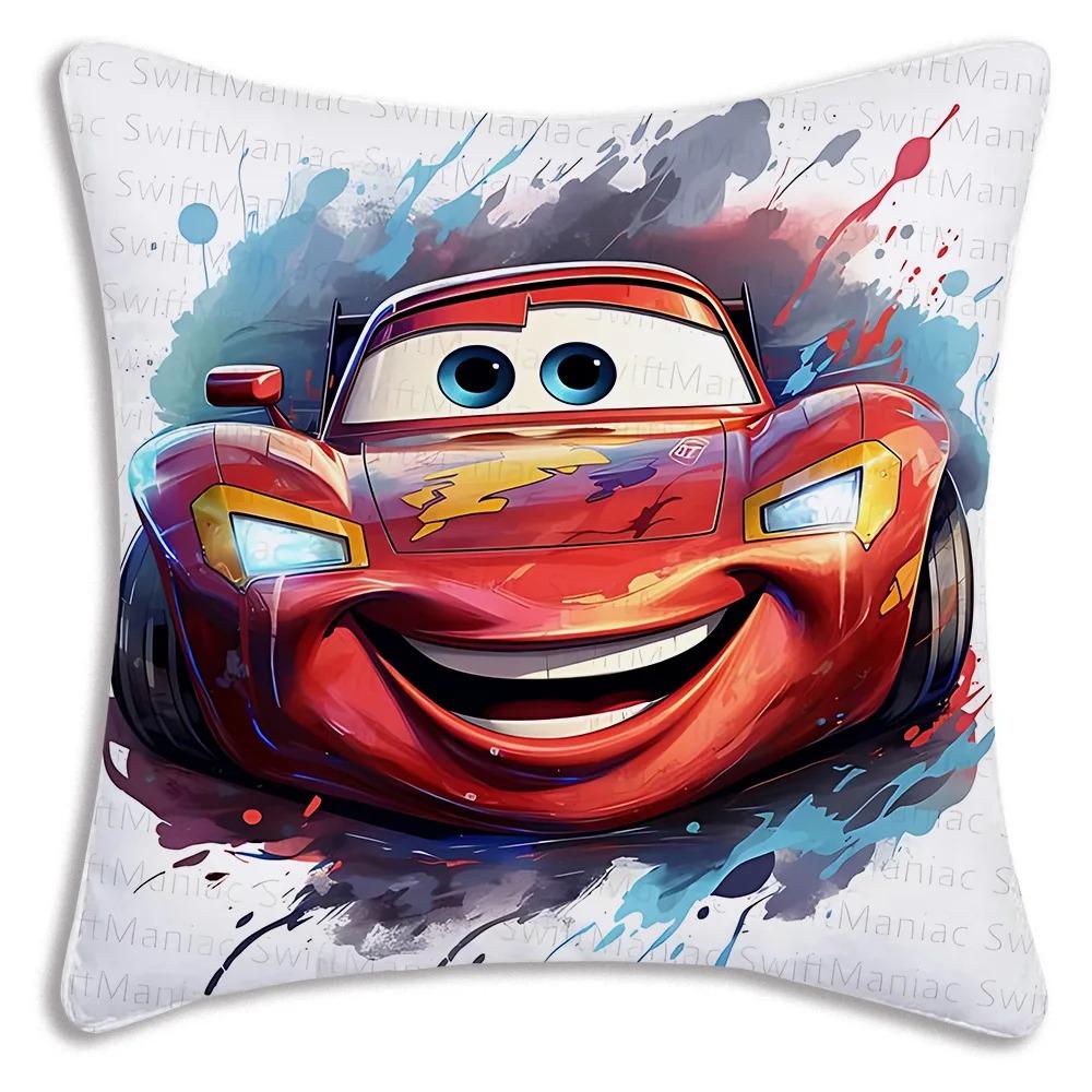 

Lightning McQueen and Friends Car-Themed Pillow Covers for a Fun Ride! Sofa cushion cover, single-sided printing,home decoration 16x16Inch