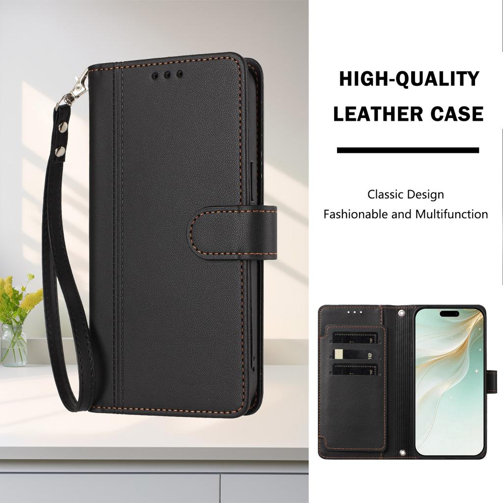 Leather Wallet Flip Case For Nokia C01 Plus C30 C10 C20 C300 C02 C32 C12 X30 X20 X10 G21 G11 G20 G10 G400 G42 G22 PU with 9 Card Slots and Wrist Strap