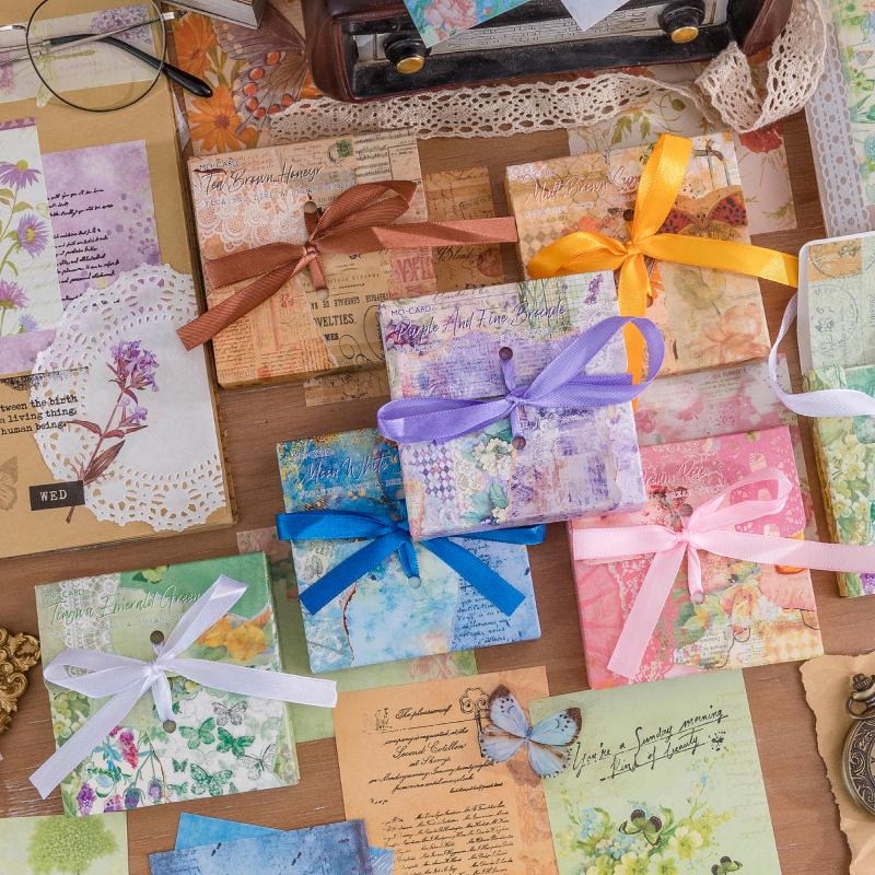 Retro Fusheng Dream Series Material Paper Hand Account DIY Scrapbooking Diary Collage Decorative Paper 100 Sheets, 6 Styles