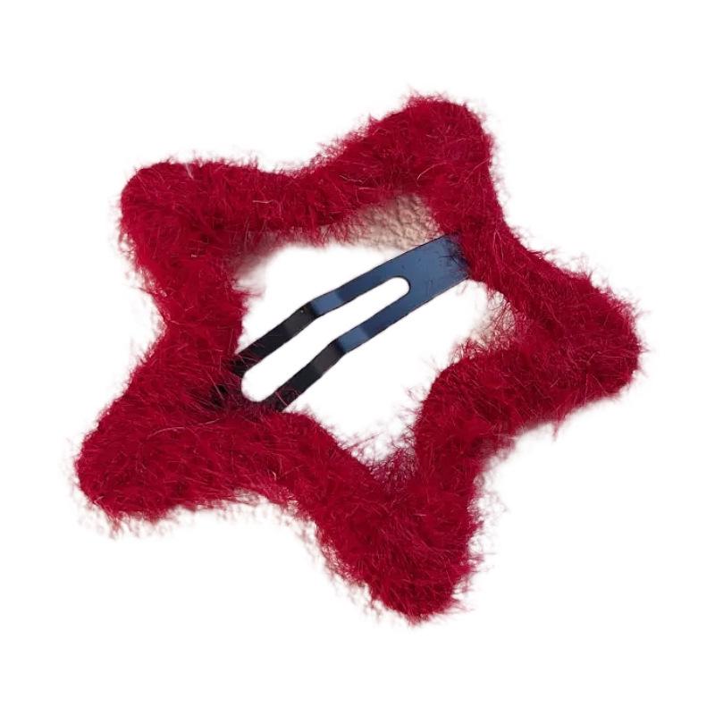 2023 Women's Plush Star Hair Clip: Furry Autumn/Winter BB Side Fringe Accessory