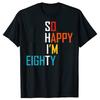 Funny 80 Years Old Gift 1945 Vintage Retro 80th Birthday T Shirts Cotton Streetwear Mens Fashion Casual Loose Oversized T Shirt