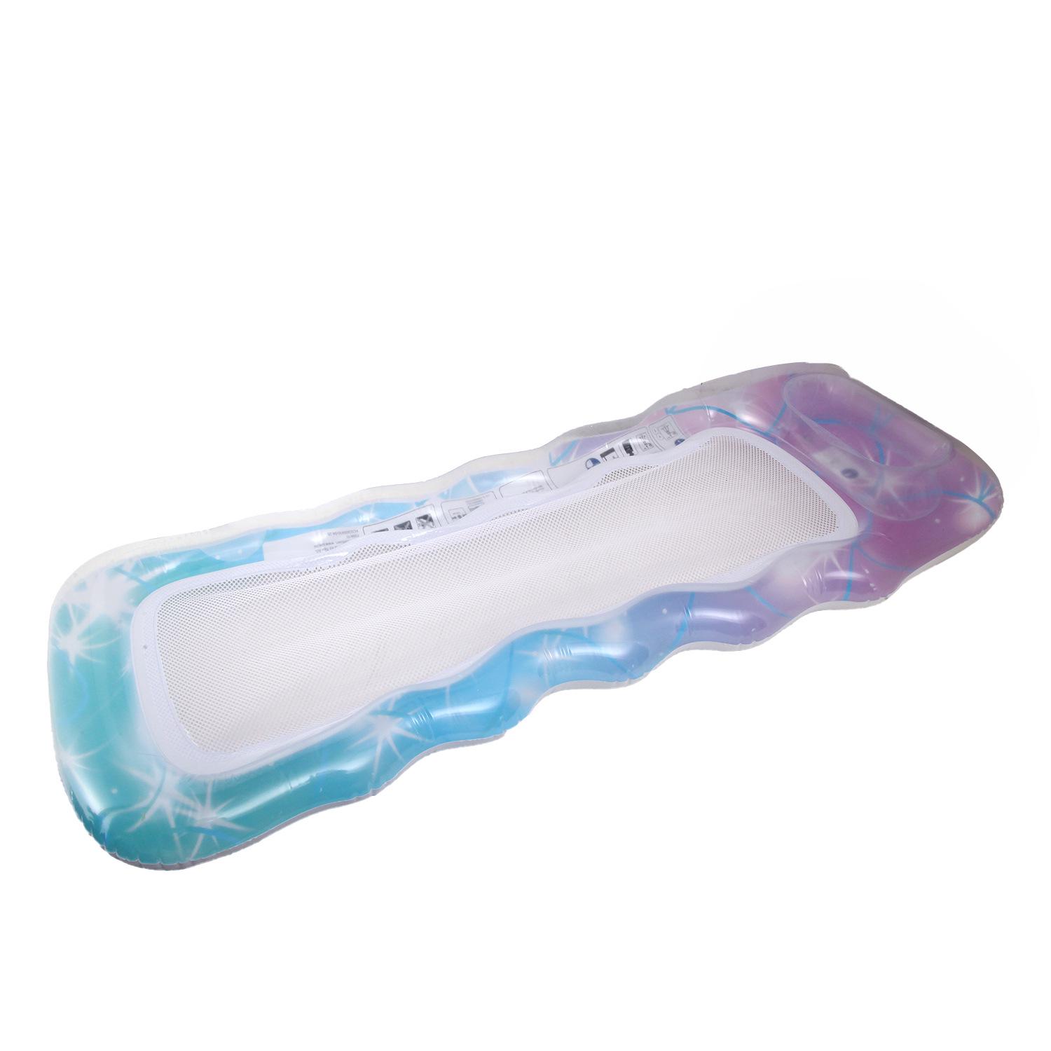 PVC Inflatable Wave Pillow Floating Lounge Chair for Beach and Pool 160x65 cm