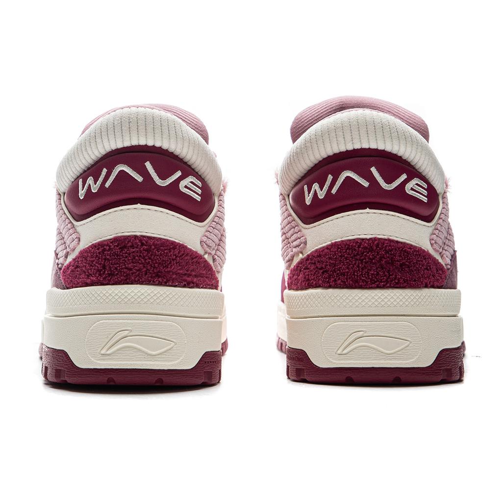 Li Ning x Disney Wave MID Slip Resistant Cushioning Abrasion Resistant Mid top Skateboard Shoes Women's White Pink AGCU156-4