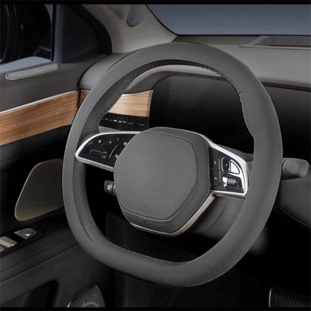 Texture Steering Wheel Cover Non-Slip Car Decorative Car Steering Wheel Protector  Fit 38-42CM