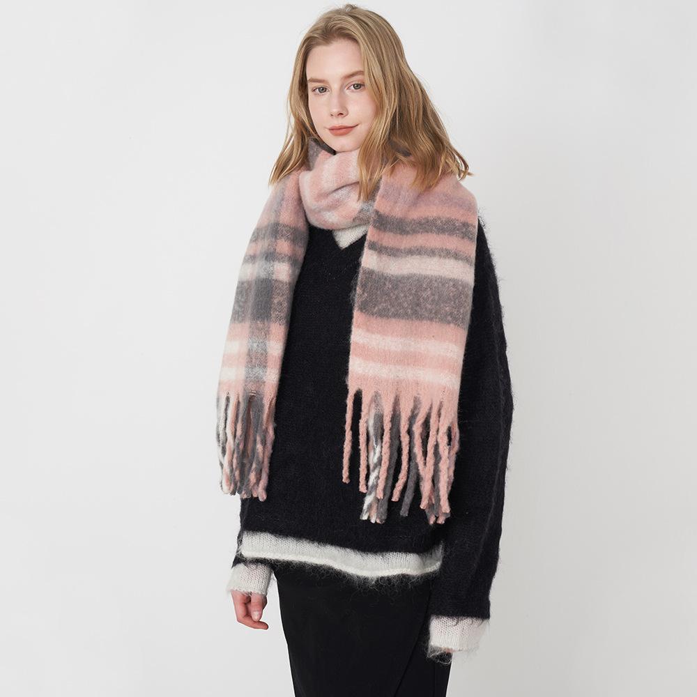 Winter New Women's Soft Imitation Cashmere Plaid Scarf Retro Scarf Women