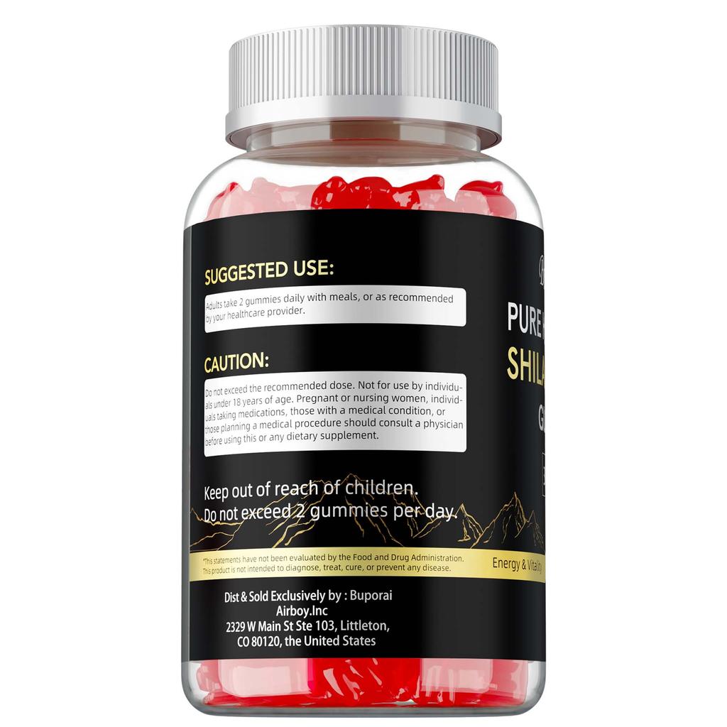 Gommose Shiraiji 100% naturali, contenenti estratto di Ashwagandha, aumentano l'energia, senza OGM, senza zuccheri.