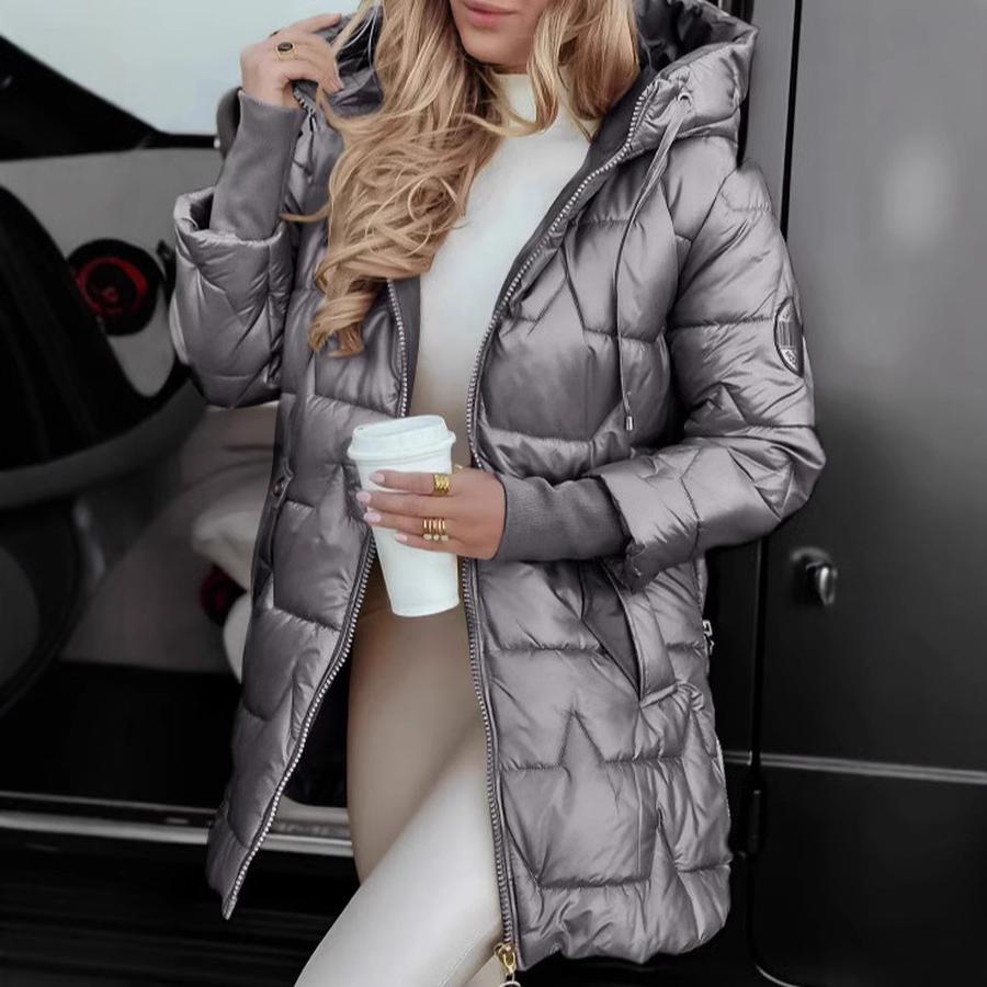 Winter New Zip-Up Hooded Cotton Jacket with Three Zippers