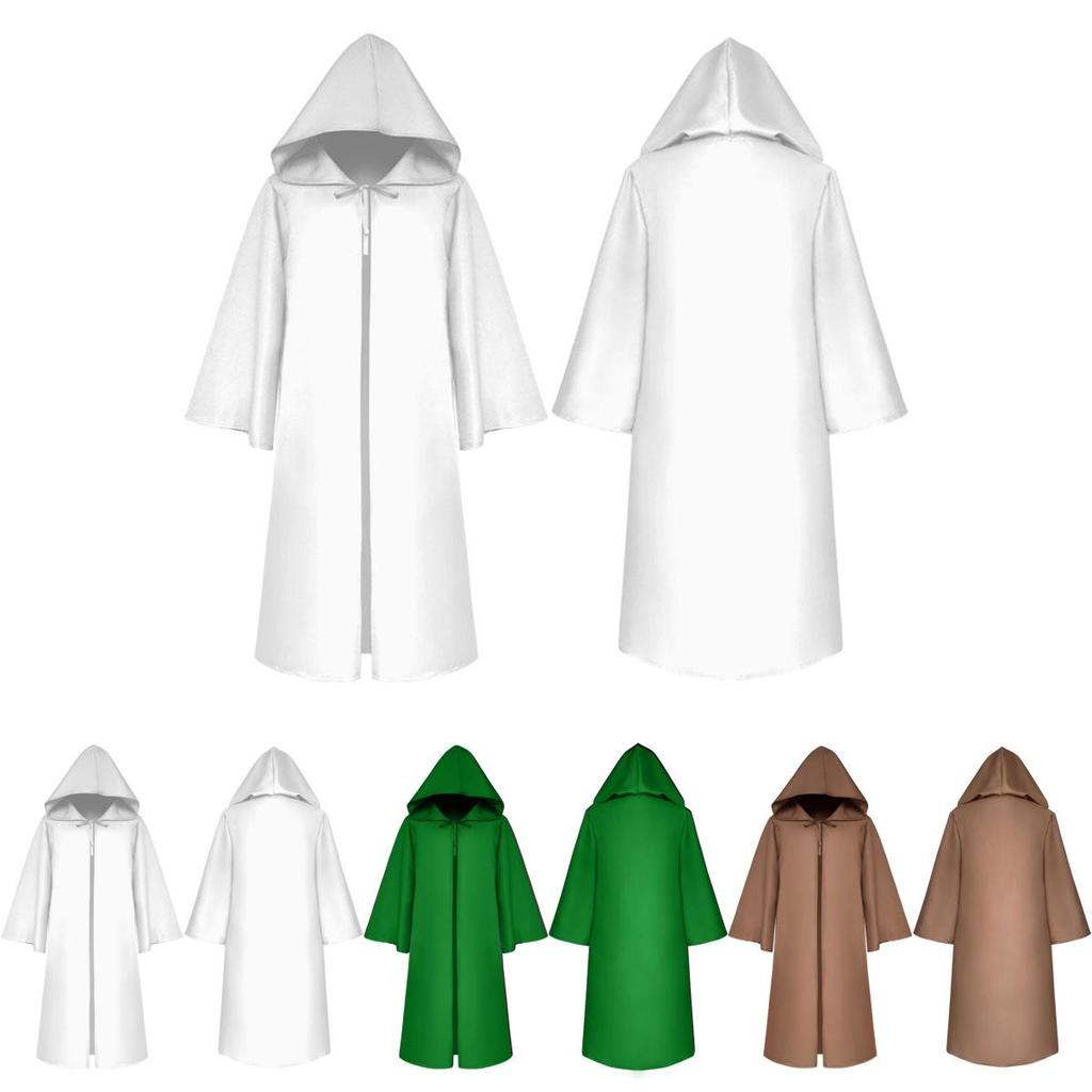 Premium Quality Star Wars Jedi Warrior Hooded Cloak Cape Robe For Cosplay Events