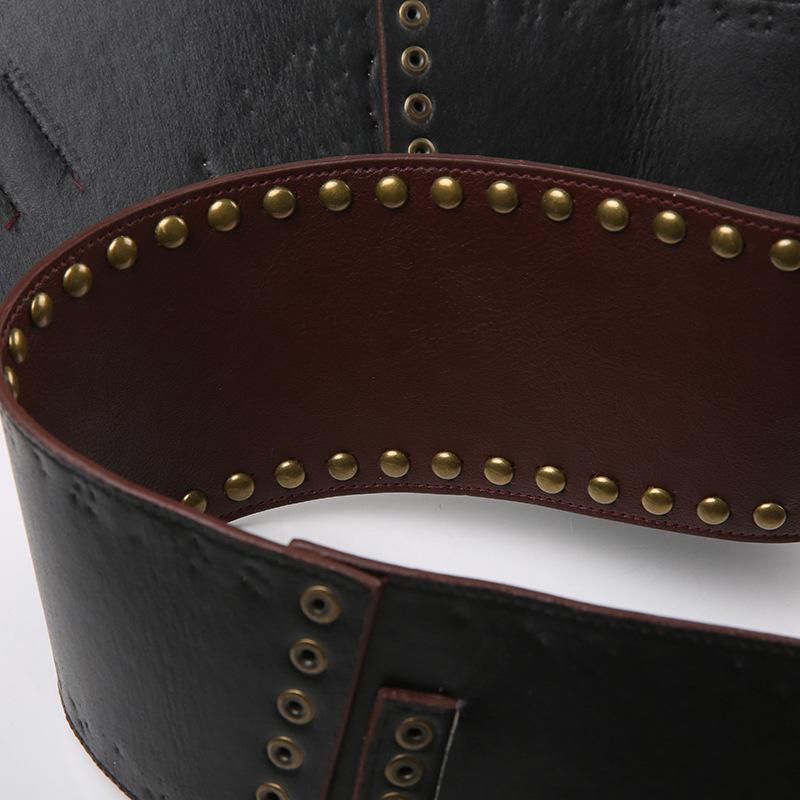 Retro Punk-stil perlebelte med uregelmessige maljer - Hot Girl Trend All-Match hult bredt belte