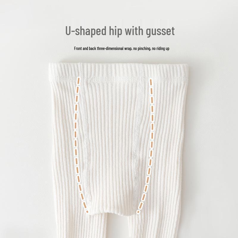 Kids' Combed Cotton Vertical Stripe Pantyhose: Autumn-Winter Leggings & Tights