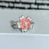 Dopamine Colorful Enamel Flower Butterfly Open Ring Mori Sweet Girly Style Inlaid Zircon Niche Light‑Luxury Adjustable Stackable Decorative Ring