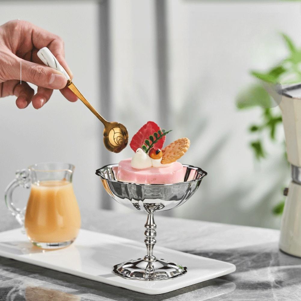 304 Stainless Steel Dessert and Cocktail Glass for Ice Cream For Pudding and Smoothies Footed Serving Cup for Events