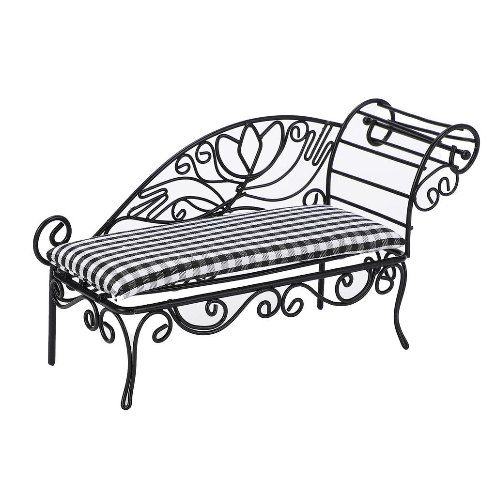 Miniature Dollhouse Bed 1: 12 Iron Dollhouse Furniture Iron Miniature Dollhouse Daybed for