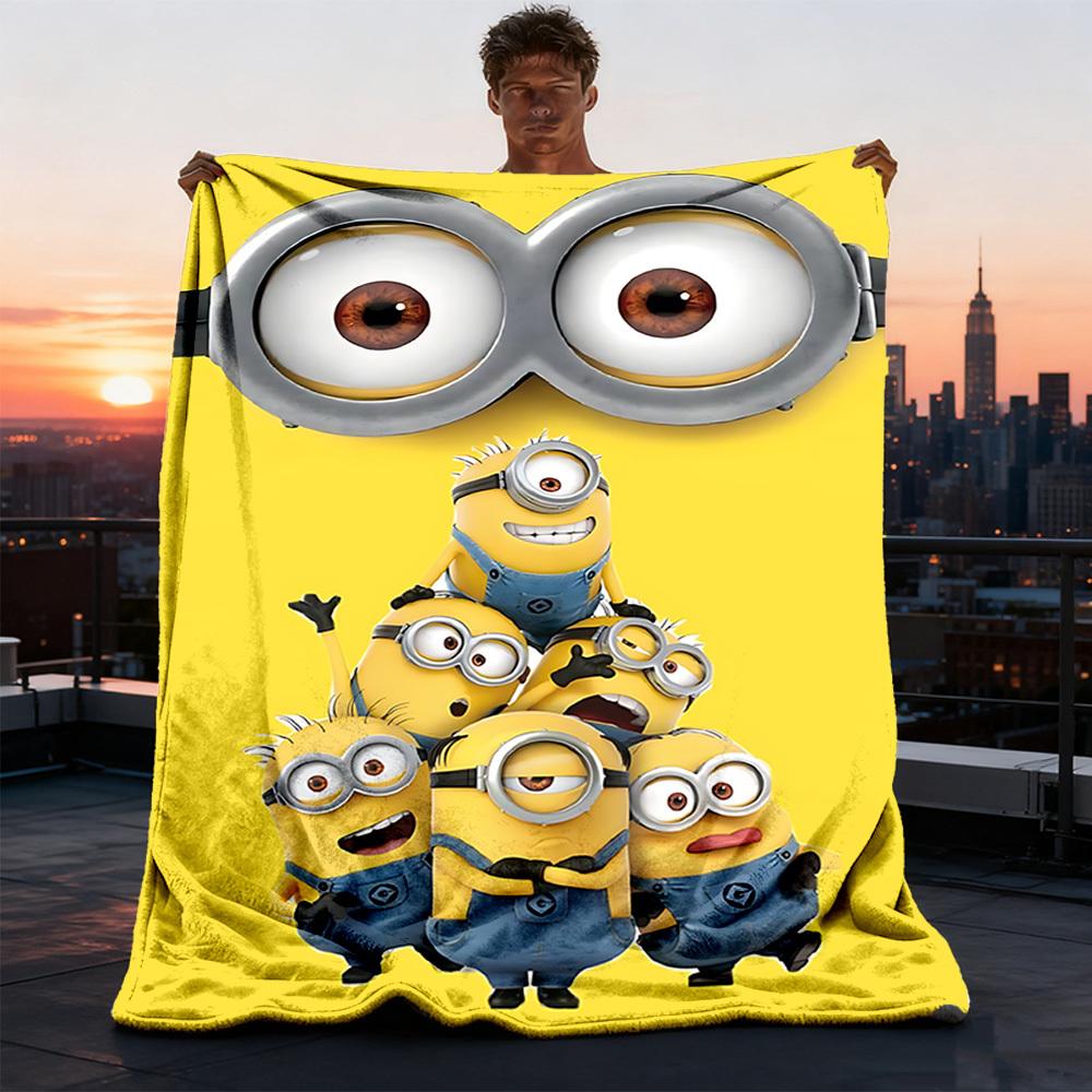 1 Stück Minions Outdoor Weiche Decke Ultra Plüschig, Warm, Vielseitig und Pflegeleicht für Camping, und