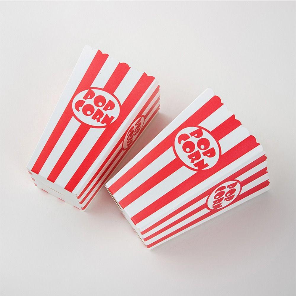 12pcs DIY Gifts Paper Popcorn Striped Bags Folding Snack Containers Popcorn Paper Boxes Carnivals
