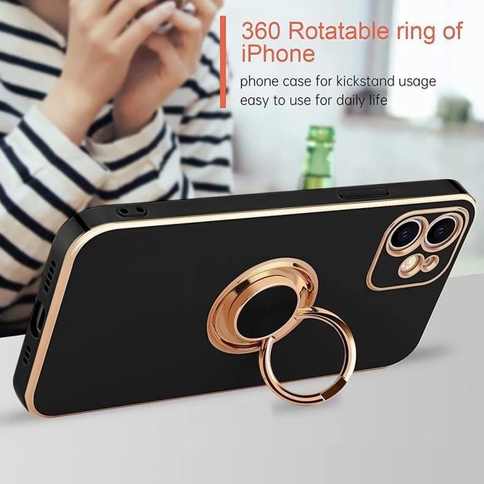 Coque de Protection - E.F.CONNECTION - pour iPhone 12 - Noir - TPU Souple - Antichoc