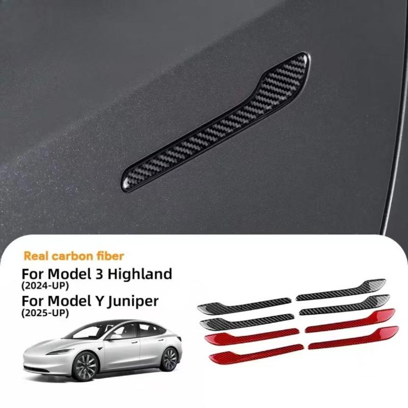 1 Set Suitable for Tesla Updated Model 3Y Door Handle Protective Film Scratch Resistant TPU Transparent Protective Film Interior Mirrors 6