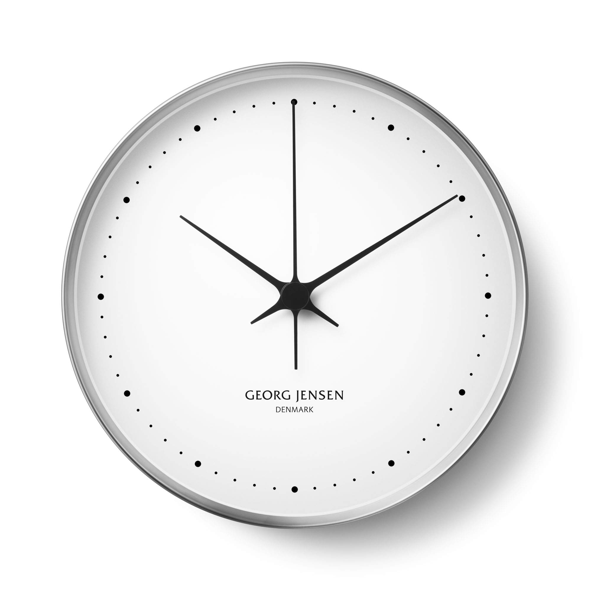 

Часы Georg Jensen Henning Koppel с белым циферблатом, диаметром примерно 10 см, серебристые, модель 3587584