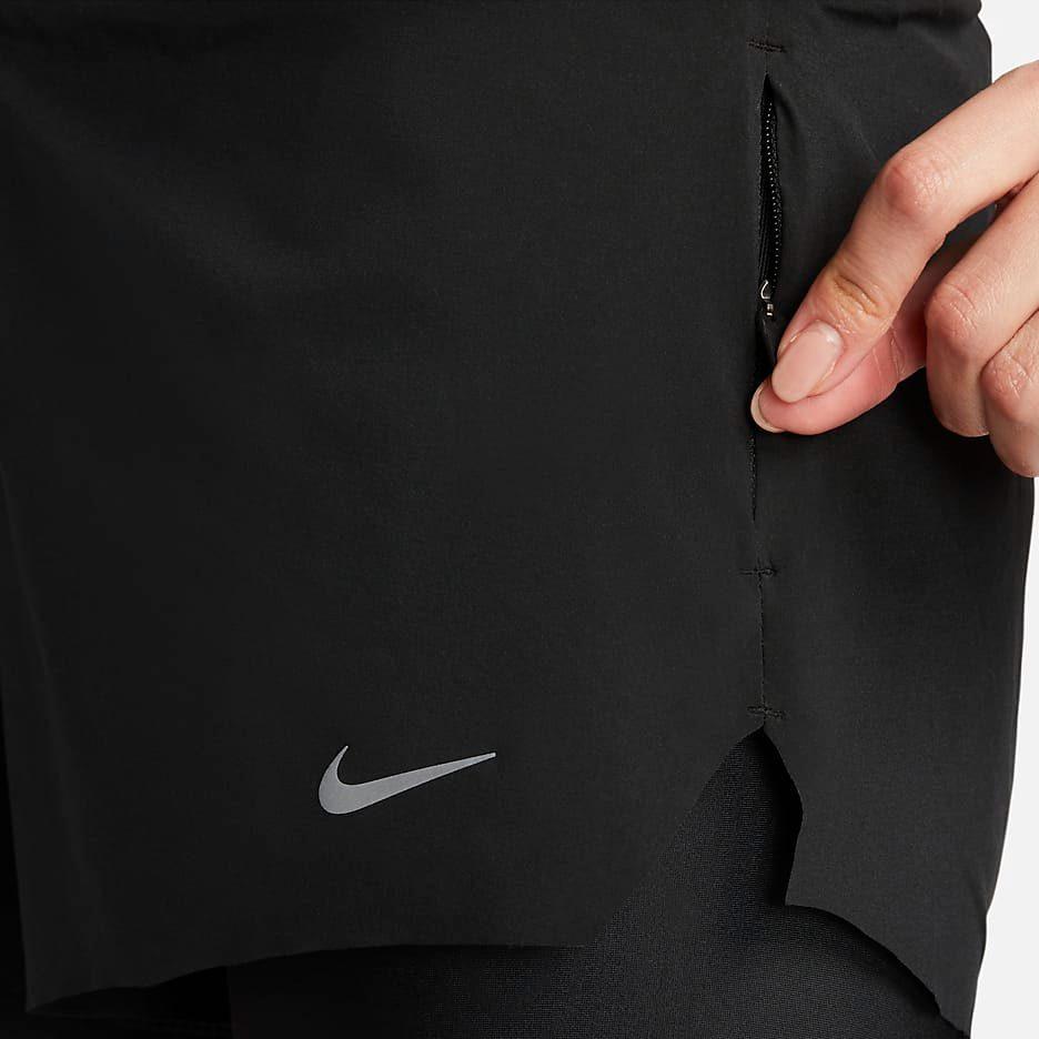 Nike Dri-FIT Swift Women's Mid-Rise 8cm Approx. 2-in-1 Running Shorts With Pockets Black DX1030-010